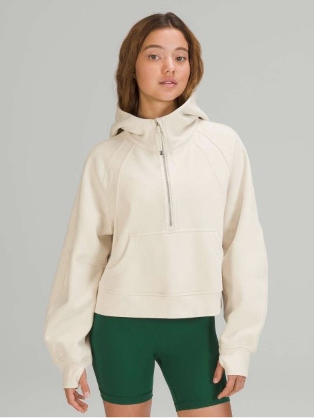 Lululemon Scuba Oversized Half-Zip Hoodie White Opal XS/S